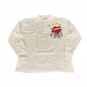 Y2K Ed Hardy skull Polo Love kills slowly Longsleeve shirt double sided print